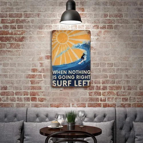 Vista 4 de Graman Letrero de metal con texto en inglés «When Nothing is Going Right», 8 x 5.5 pulgadas