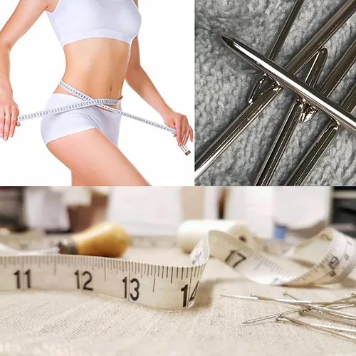 Vista 7 de 9 piezas/3 tamaños de agujas romas de ojos grandes, cinta métrica flexible doble, aguja de hilo de acero con enhebrador, aguja de tapiz para coser
