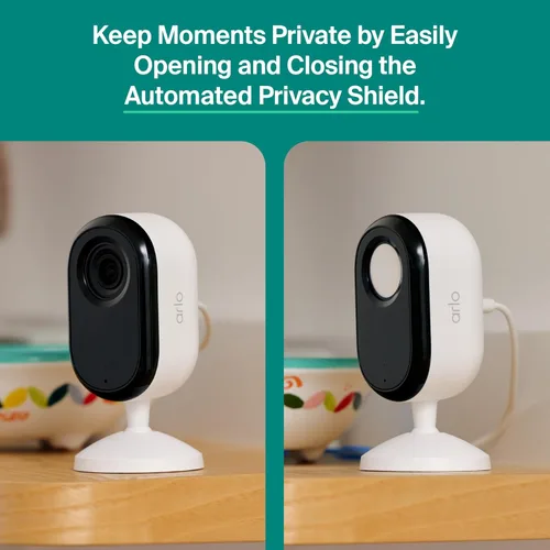Vista 6 de Arlo Essential - Cámara de seguridad para interiores 2K (3ª generación, lanzamiento 2025) - Alimentación enchufable con cable, reconocimiento