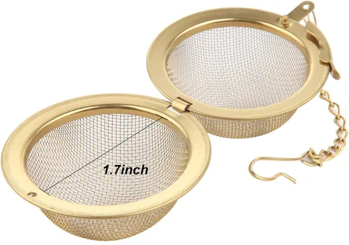 Vista 2 de Luckyiren Infusor de bola de té con cadena; filtro de filtro de té de malla fina de acero inoxidable de alta calidad, colador de colador, tamiz
