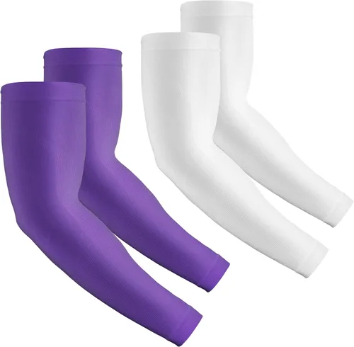Vista 12 de 2 pares de mangas de compresión con protección UV para hombres, mujeres y jóvenes, cubierta de tatuaje, UPF 50