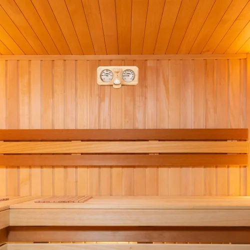 Vista 9 de ikare Termómetro e higrómetro para sauna 3 en 1 de madera con temporizador de arena de reloj de arena de 15 minutos, accesorios de pared para sauna