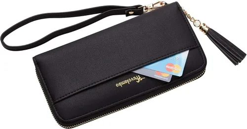 Vista 3 de Travelambo Cartera con fleco para mujer con correa de muñeca