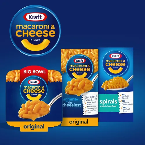 Vista 8 de Kraft Cena grande original de macarrones y queso fácil de microondas (paquete de 6 unidades, cuencos de 3.5 onzas)