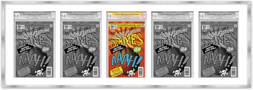 Vista 104 de Marco de cómic negro con alfombrilla negra para cómics de la Edad Dorada