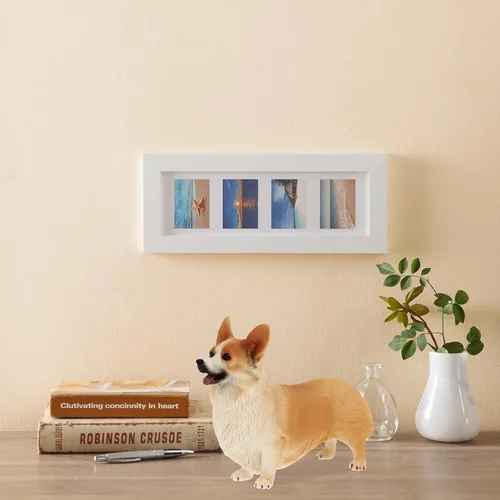 Vista 2 de IMIKEYA Figura de Corgi galés, mini estatua de perro de resina, estatua de perro pequeño de Corgi para pastel, escultura de estatua de animal
