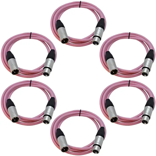Vista 63 de SEISMIC AUDIO - SAXLX-2 - Paquete de 6 cables de conexión XLR macho a XLR hembra de 2 pies - Equilibrados - Cables de conexión de 2 pies