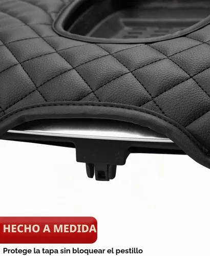 Vista 5 de KBH Funda para reposabrazos de consola central para Cadillac Escalade 2015-2020, borde de cuero de vinilo, protector de cojín de consola central