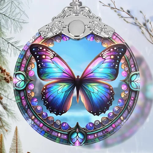 Vista 19 de Ornamento de Hada de Vidrio Emplomado de Navidad - Decoración para el Hogar - Ideas de Regalos Navideños - Intercambio de Regalos - Hada Hermosa