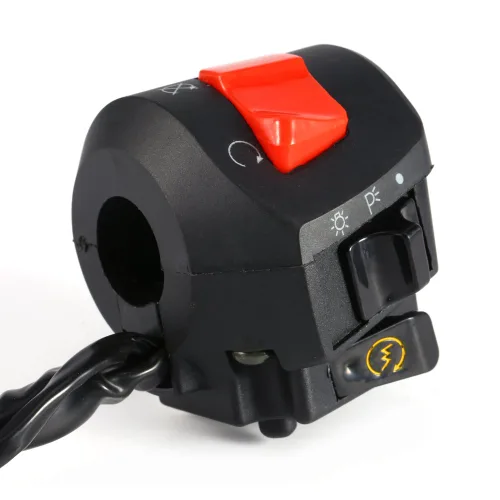 Vista 8 de Interruptor controlador de manillar de motocicleta, 2 interruptores universales de 12 V CC de 7/8 pulgadas, interruptor de control de luz de giro