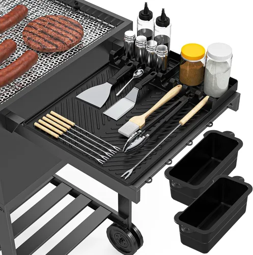 Vista 7 de Accesorios para parrilla Octaplay para Blackstone – Esterilla de silicona para parrilla y forros de taza de grasa (paquete de 2) – Compatible