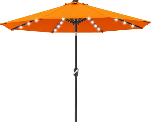 Vista 31 de ABCCANOPY Sombrillas solares duraderas para patio con 24 luces LED de 7.5 pies con 6 varillas resistentes (borgoña)