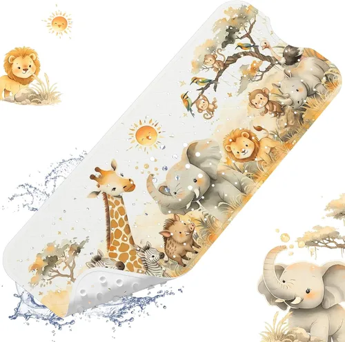 Vista 12 de XIYUNTE Alfombra de Baño para Bebé para Bañera Antideslizante Alfombra de Baño para Niños - 40''x16'' Extra Larga Alfombra de Bañera para Bebé