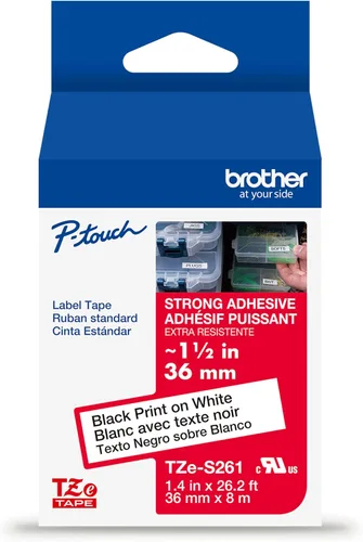 Vista 18 de Brother P-touch TZE-FX251 - Cinta laminada flexible-ID de 2.5 cm de ancho, negro sobre blanco, ideal para envoltorios de cables y señalización