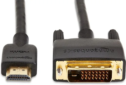 Vista 3 de Amazon Basics Cable adaptador HDMI a DVI, bidireccional 1080p, chapado en oro, 6 pies, negro, paquete de 36