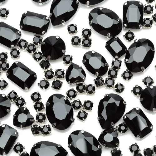 Vista 19 de Diamantes de imitación AB para coser, Choupee 130 piezas de diamantes de imitación para coser con respaldo de metal, engaste de dientes, garra