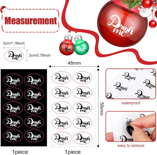 Vista 3 de Bolas de adornos de plástico transparente para Navidad, árbol rellenable de plástico, adornos colgantes para botella de agua, bombillas para Plata