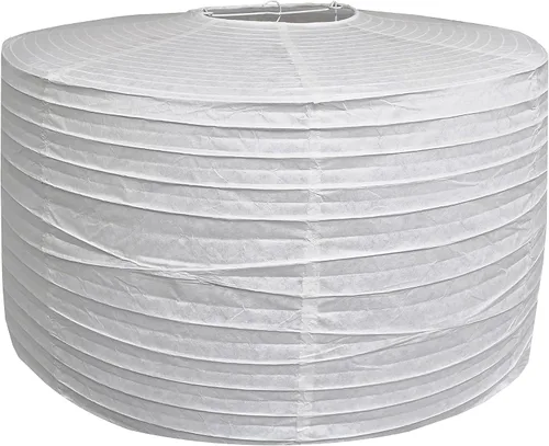Vista 9 de Paquete de 2 linternas de papel ovaladas blancas de 16 pulgadas, linternas de papel chino japonés para decoración del hogar, boda, decoración