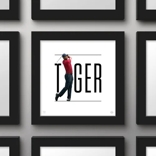 Vista 2 de Trends International Gallery Pops Tiger Woods - Póster de pared con efecto Tigre, 12 x 12 pulgadas, versión de marco negro
