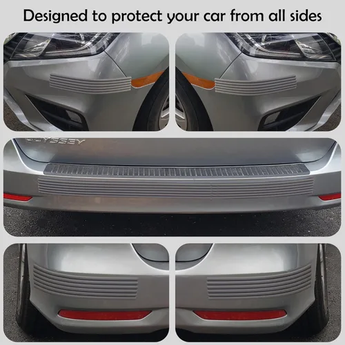 Vista 6 de Rubber Bond Protectores de parachoques de auto DIY – Juego de 5 protectores de parachoques de goma autoadhesivos fuertes para automóviles – Tiras