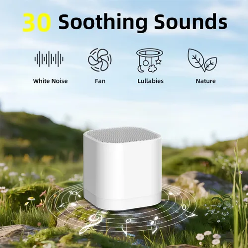 Vista 2 de SleeZOO Máquina de sonido portátil para dormir, mini máquina de ruido blanco para bebés, niños y adultos, con 30 sonidos relajantes, 4