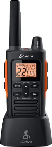 Vista 4 de Cobra Walkie Talkies impermeables RX680 (paquete de 2) y radio de emergencia portátil Cobra HHRT50 Road Trip CB de 2 vías