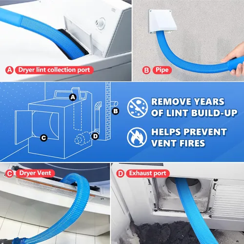 Vista 4 de Sealegend Kit de limpiador de ventilación para secadora, accesorio para Azul