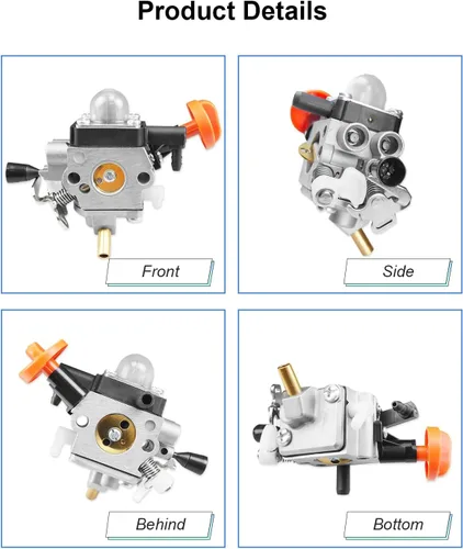 Vista 5 de Kit de carburador para Stihl FS131 FS131R HT131 HT133 KM131 KM131R FS311 Desbrozadora Trimmer Contiene Herramientas Filtro de aire, Reemplaza