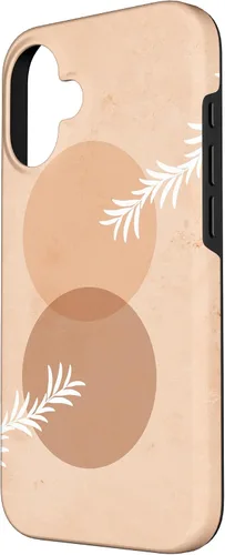 Vista 2 de iPhone 16 Moon Phases Plant Boho Beige Terracotta Bohemian Aesthetic Case