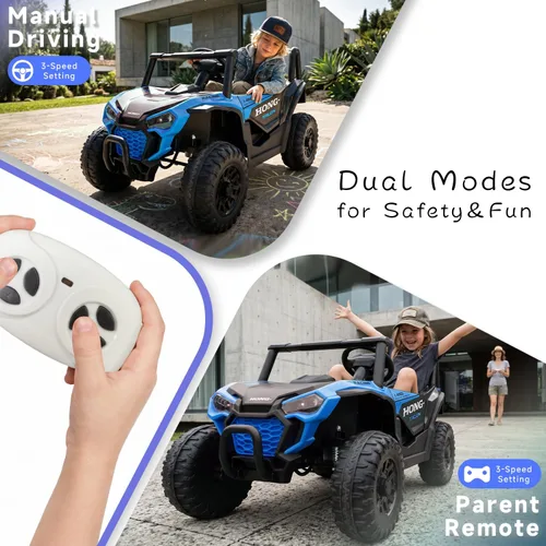 Vista 2 de Coche eléctrico de 12 V para niños, auto para niños pequeños con control Color azul