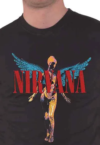 Vista 2 de Nirvana Camiseta oficial para hombre en Utero, Negro
