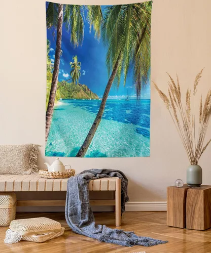 Vista 9 de Ambesonne Tapiz Trippy, vista panorámica de la cascada con bosques de ensueño y mandala oriental psicodélico, decoración de tela para colgar