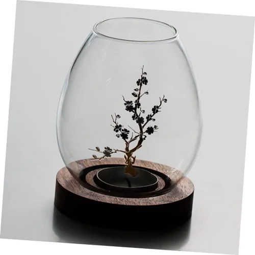 Vista 3 de Contenedor de vela transparente de vidrio para velas, cubierta de vela artesanal de vidrio, accesorio de decoración de velas, contenedor de cubierta