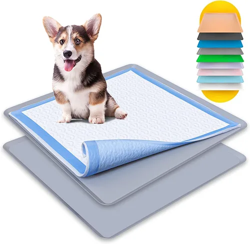 Vista 25 de Skywin TidyFriend - Soporte para orina de perro apto para viajes de hasta 24 x 24 pulgadas, alfombrilla de silicona flexible enrollable con borde