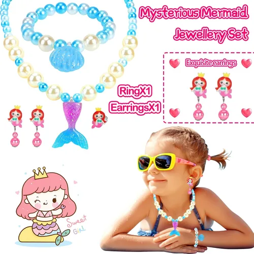 Vista 3 de Juguetes de joyería para niñas, juguetes para niñas pequeñas de 6 a 8 años, encantadores anillos, aretes, juguete para niñas de 3, 4, 5, 6, 7 años