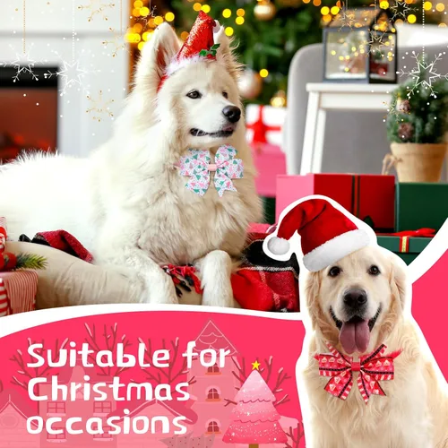 Vista 6 de Talltalk 40 unidades de collares de San Valentín para perros, corbatín rosa ajustable para gatos, corbatín de mariposa para mascotas, corbatín