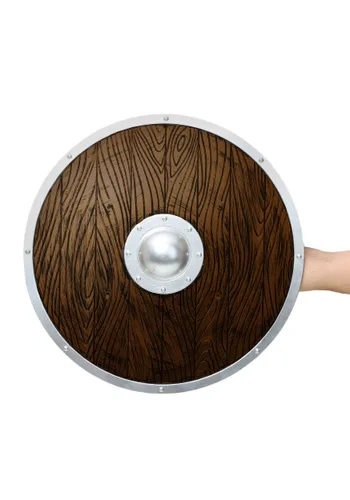 Vista 2 de Escudo Vikingo de Madera de Utilería Multicolor