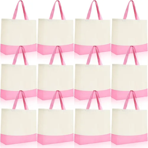 Vista 8 de Epakh Bolsas de lona a granel de 18.5 x 15 pulgadas, reutilizables, bolsas de compras para comestibles, equipaje para compras