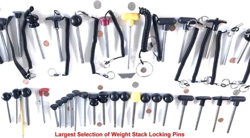 Vista 3 de Pasador magnético, extensible (3/8 pulgadas de diámetro y 5-1/2 pulgadas de espacio de bloqueo) con mango en T negro, llave de repuesto universal