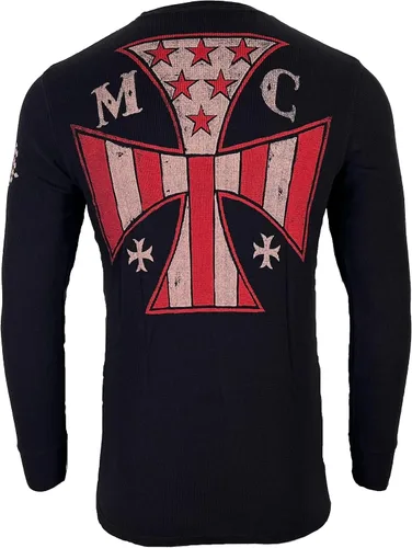 Vista 3 de Archaic by Affliction - Camisa térmica para hombre, inyector de combustible, color negro