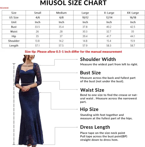 Vista 6 de Miusol Vestido largo de encaje retro con mangas 34 para mujer, diseño de cuentas