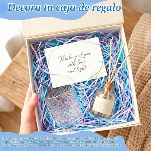 Vista 5 de Twdrer Paquete de 20 cintas de rafia multicolor de 14 onzas / 14.11 oz para envolver regalos de papel de seda, manualidades, relleno de embalaje