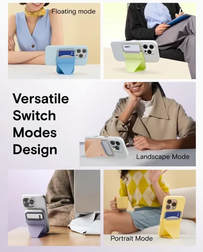 Vista 5 de MOFT Soporte magnético para cartera compatible con iPhone 17/16/15/14/13/12, ajuste de ángulo y soporte de teléfono compatible con MOVAS Magsafe