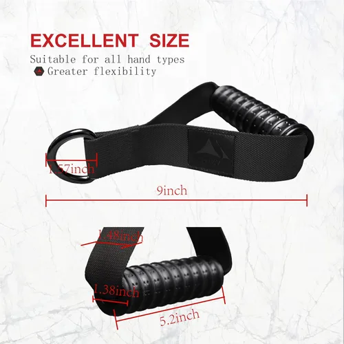 Vista 5 de Heavy Duty Gym Workout Handles Attachment for Cable Machine,Resistance Band,Pulley System Home Exercise Equipment, Comfortable and Stronger Grip