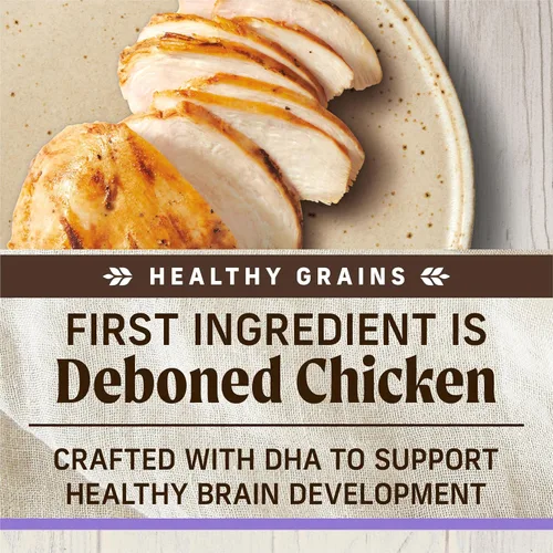 Vista 7 de Merrick Healthy Grains - Croquetas crudas liofilizadas, alimento natural para cachorros con alto contenido de proteínas, pollo y arroz integral