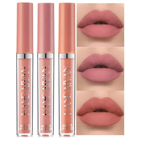 Vista 17 de BestLand Juego de 3 lápices labiales líquidos rojos atrevidos, seductores, brillo de labios mate de larga duración, impermeable, alto pigmento a