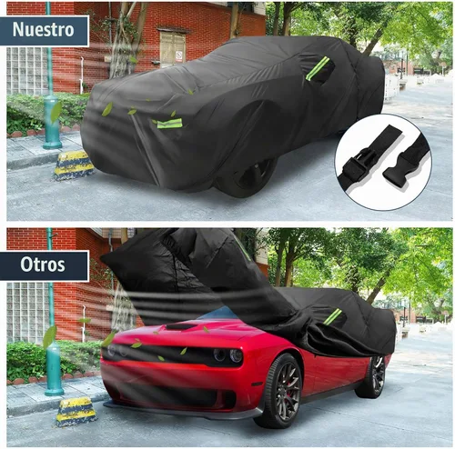 Vista 4 de X AUTOHAUX Funda impermeable de coche para Dodge Challenger SXT, GT, Hellcat, Scat Pack, SE, R/T, SRT8, T/A 2008-2023, resistente al viento