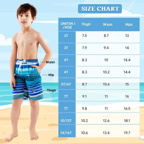 Vista 7 de Sloosh Traje de baño para niños, de secado rápido, con cordón UPF 50+, pantalones cortos de playa para niños, pantalones cortos de playa, pantalones