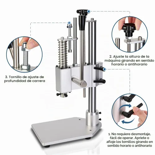 Vista 3 de Prensa manual de la aleación de aluminio, prensa de escritorio del eje de la punzonadora de la precisión