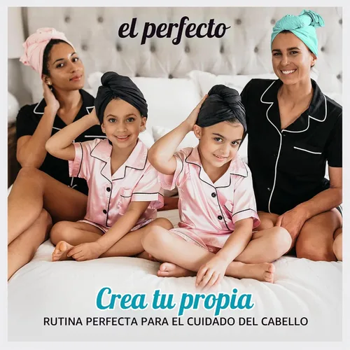 Vista 8 de Envoltorio de toalla de microfibra para el cabello para mujeres - Regalo y viaje - Suave como la seda - Cabello rizado, ondulado, liso para chicas